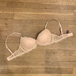 NWOT 36C Lacy Pink/Beige Push-up Bra